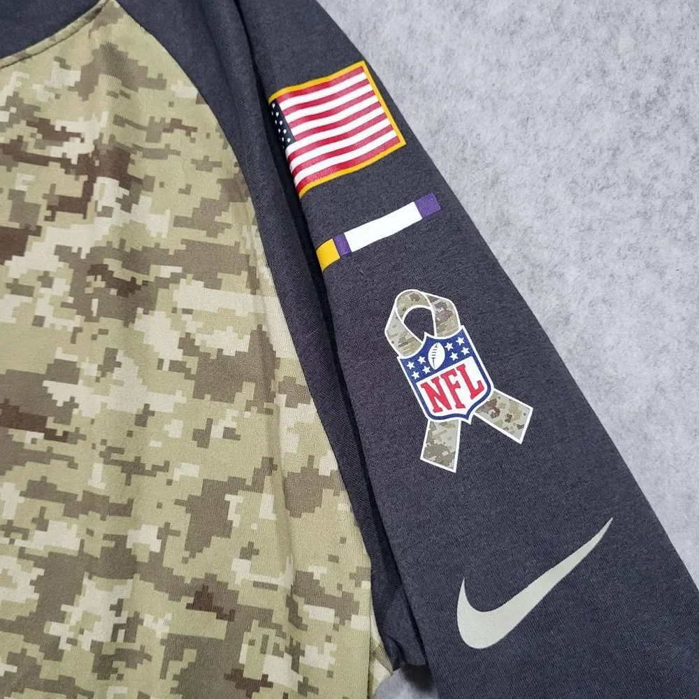 Minnesota‎ Vikings Nike On Field Salute To Service Mens Medium 3/4 Sleeve Shirt